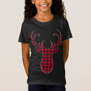 Camiseta Dee Navidades de renos rojos y negros cubiertos de