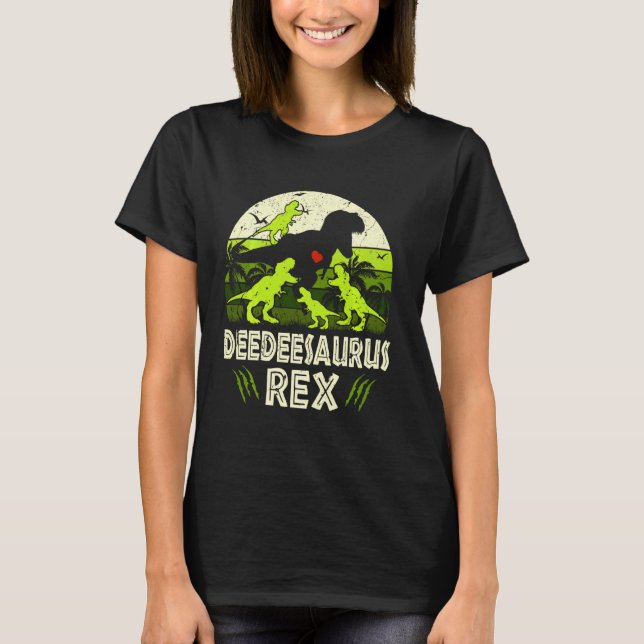 Camiseta Deedeaur T Rex Deedeesaurus 4 Niños Familia M (Anverso)