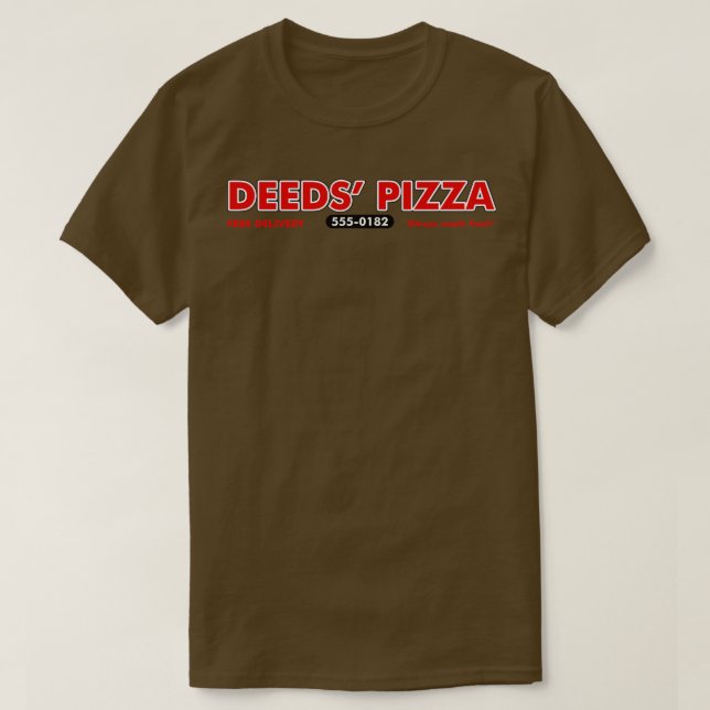 Camiseta Deeds Pizza Mandrake Falls (Diseño del anverso)