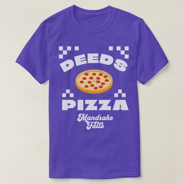 Camiseta Deeds Pizza Mandrake Falls (Diseño del anverso)