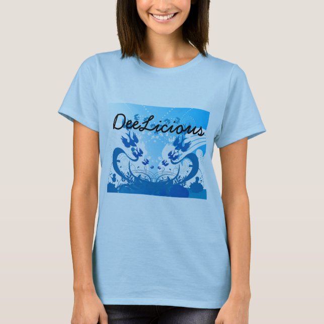 Camiseta DeeLicious azul/diseño T (Anverso)