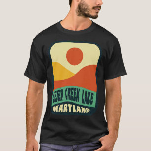 Camiseta Deep Creek Lake Maryland Retro Sunset Badia