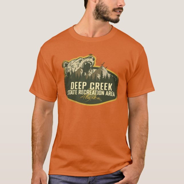 Camiseta Deep Creek State Recreation Area Alaska Retro Badg (Anverso)