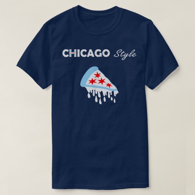 Camiseta Deep Dish La Bandera De Chicago Como Pizza  (Diseño del anverso)