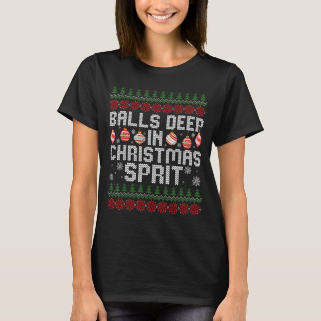 Camiseta Deep In The Christmas Srit Matching Couples Ugly  (Anverso)