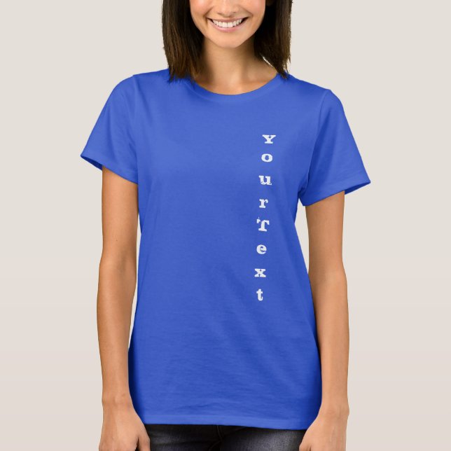 Camiseta Deep Royal Blue angustiado Texto moderno elegante (Anverso)