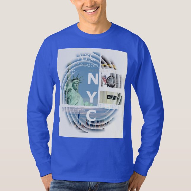 Camiseta Deep Royal Blue Modern Nyc New York City Brooklyn (Anverso)