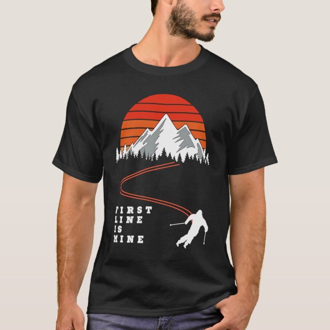 Camiseta Deep snow downhill skiing Powder First Line Ski Ho (Anverso)