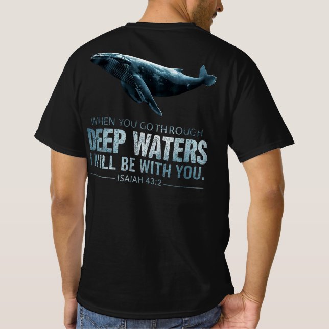 Camiseta Deep Waters Whale Christian Comfort Verse (Reverso)