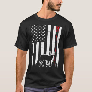 Camiseta Deer Bandera Americana Estados Unidos Cazar ciervo