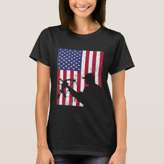 Camiseta Deer Bow Hunt Hunt Whitetail Tee American Flag 2