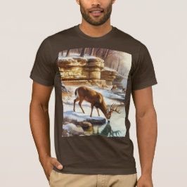 Camiseta Deer Buck en la vida silvestre invernal