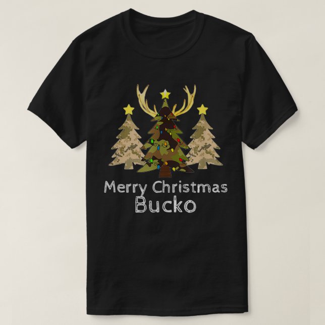 Camiseta Deer Buck Navidades de caza Camo Antler Hunter Hom (Diseño del anverso)