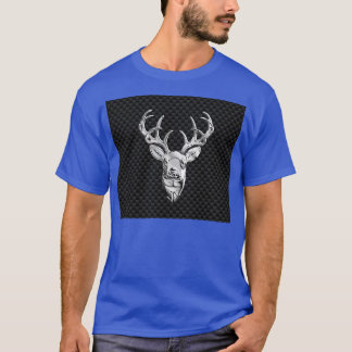 Camiseta Deer Buck plateado en decoración de fibra de carbo