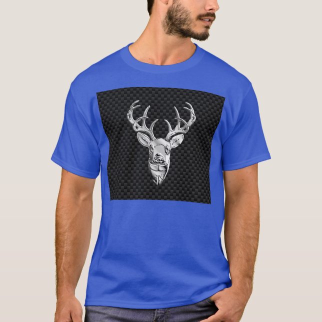 Camiseta Deer Buck plateado en decoración de fibra de carbo (Anverso)