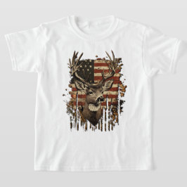 Camiseta Deer, Buck Season USA Flag