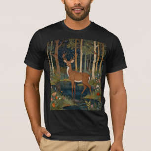 Camiseta Deer de Boho Woodland imprime vegetación forestal
