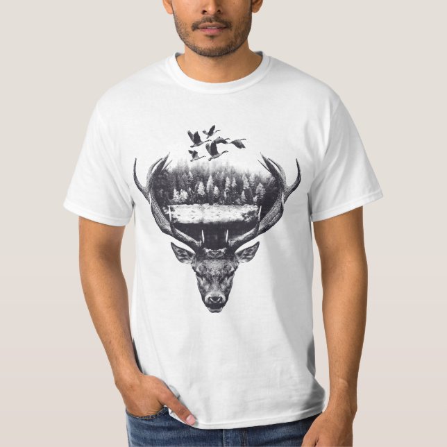 Camiseta Deer design double exposed (Anverso)