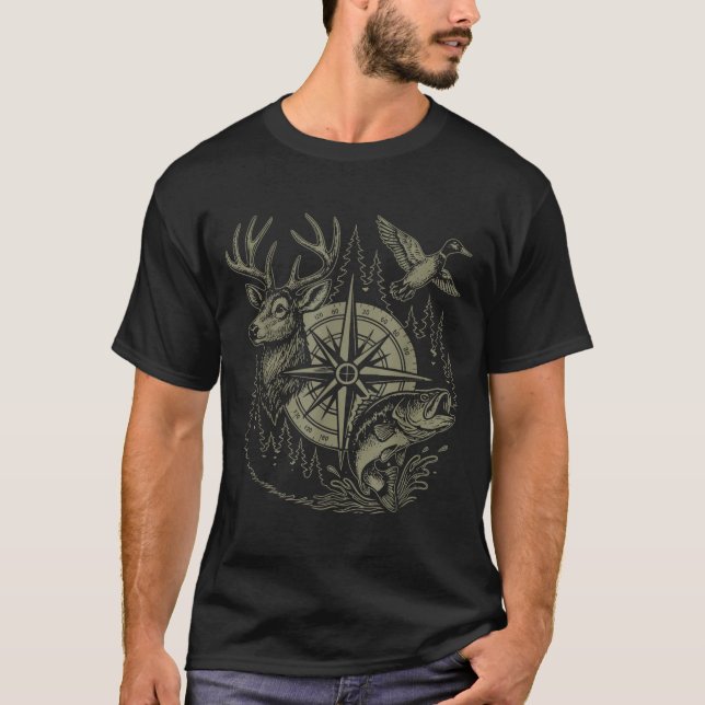 Camiseta Deer Duck Fishing Hunting Solves Most Of My Proble (Anverso)