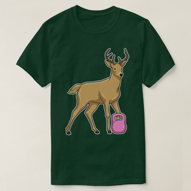 Camiseta Deer Fitness Dumbbell (Diseño del anverso)