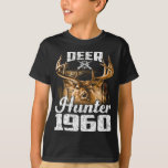 Camiseta Deer Hunter 1960 Years Old Birthday Hunting<br><div class="desc">Birthday Hunting,  Birthday Hunter,  Birthday Deer Hunting,  Birthday Finest Hunter,  Huntinng Birthday,  Deer Hunter 1960 Years Old Birthday Hunting Vintage Dog</div>