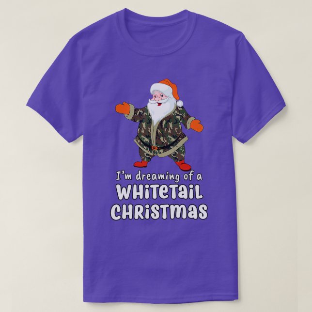 Camiseta Deer Hunting Whitetail Christmas Camo Santa  (Diseño del anverso)