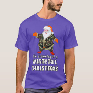 Camiseta Deer Hunting Whitetail Christmas Camo Santa 