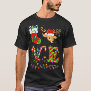 Camiseta Deer Lover Xmas encendiendo reno Santa Love Deer