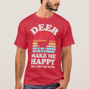 Camiseta Deer Make Me Happy Sunset Retro para los hombres