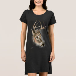 Camiseta Deer Print on T-shirt Dress
