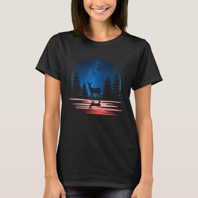 Camiseta deer Silhouette Animal With Forest Cute deer   (Anverso)
