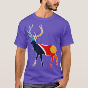 Camiseta Deer Silhouette Colorful Abstract Art 1