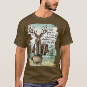 Camiseta Deer tocando acordeón Bufalo Norteamericano Occide