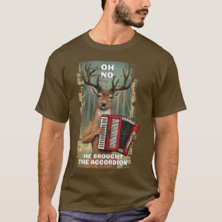 Camiseta Deer tocando acordeón norteamericano occidente cac