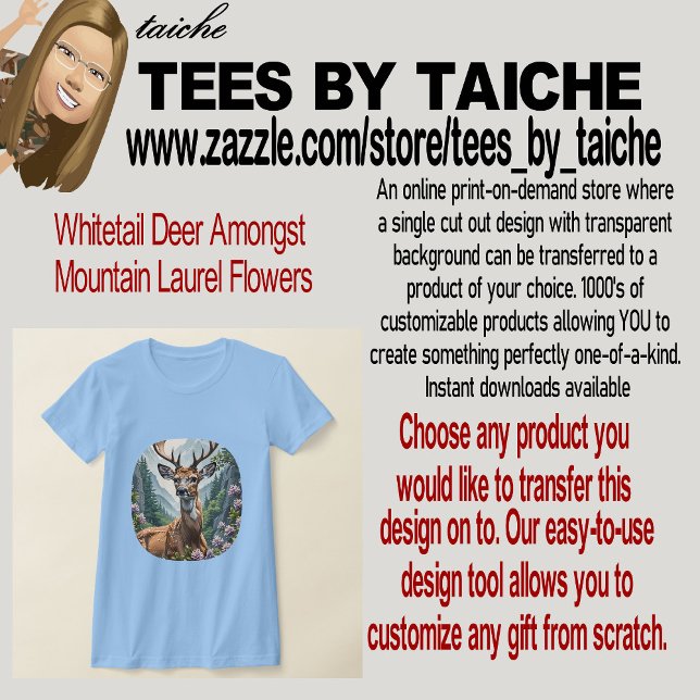 Camiseta Deer Whitetail Entre Flores Laurel De Montaña (Subido por el creador)