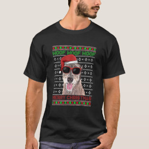 Camiseta Deerhound Dog escocés Divertido Woof Feliz Navida