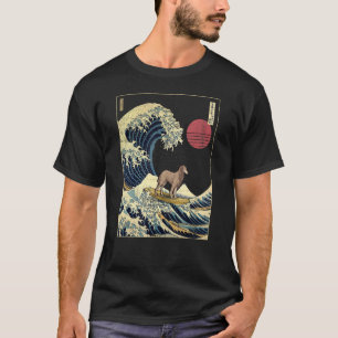 Camiseta Deerhound japonés Kanagawa Wave Funny Su