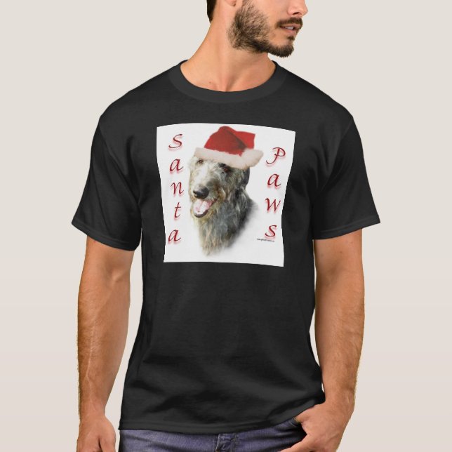 Camiseta Deerhound Santa Paws de Escocia (Anverso)