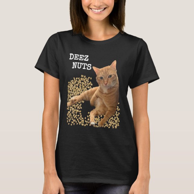 Camiseta DEEZ NUTS joke with Cat and Pistachios (Anverso)