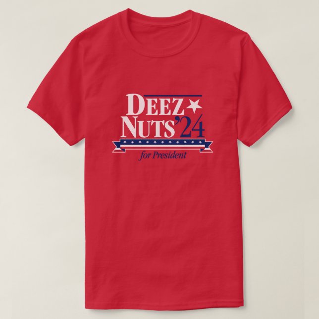 Camiseta Deez Nuts para el presidente 2024 (rojo) (Diseño del anverso)