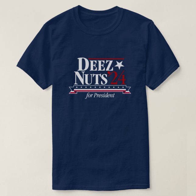 Camiseta Deez Nuts para presidente 2024 (azul) (Diseño del anverso)