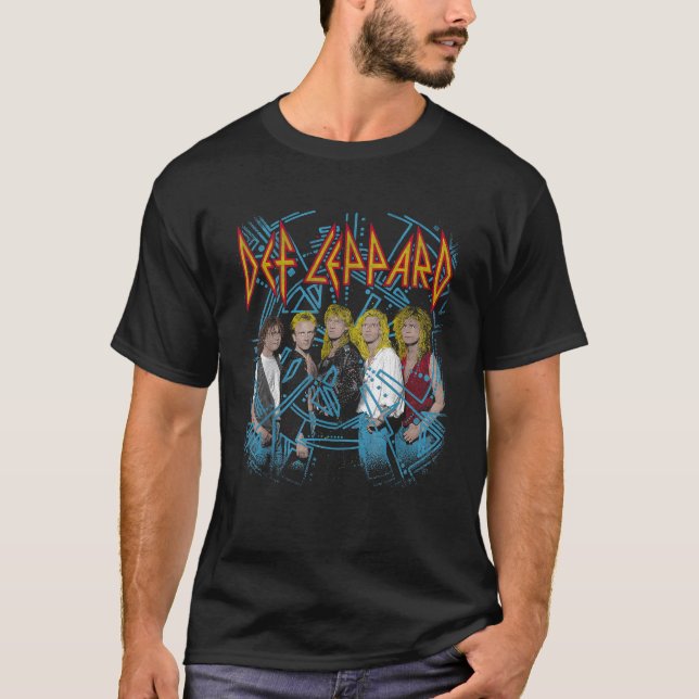 Camiseta Def Leppard Hysteria Ciudad San José Unidad Negra  (Anverso)