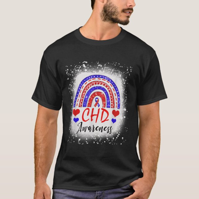 Camiseta Defecto Congénito Del Corazón Chd Con Bleached De  (Anverso)