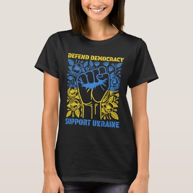 Camiseta Defend Democracy Support Ukraine Peace Stand With  (Anverso)