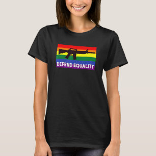 Camiseta Defender Equidad Lgbt Bandera Gay Rifle De Ataque