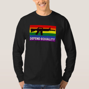 Camiseta Defender Equidad Lgbt Bandera Gay Rifle De Ataque
