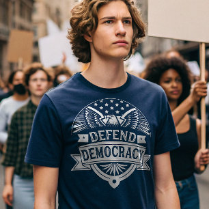 Camiseta Defender la democracia águila y bandera calva nort
