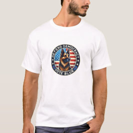 Camiseta Defender la democracia - Vota azul - Pastor alemán