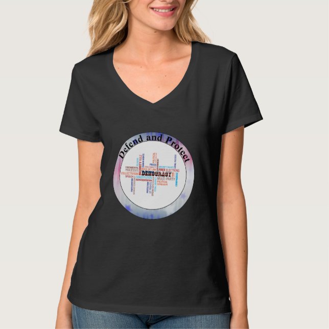 Camiseta Defender y proteger nuestra DEMOCRACIA (Anverso)