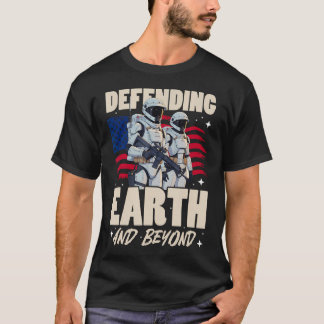 Camiseta Defending Earth And Beyond Military Soldier Vetera